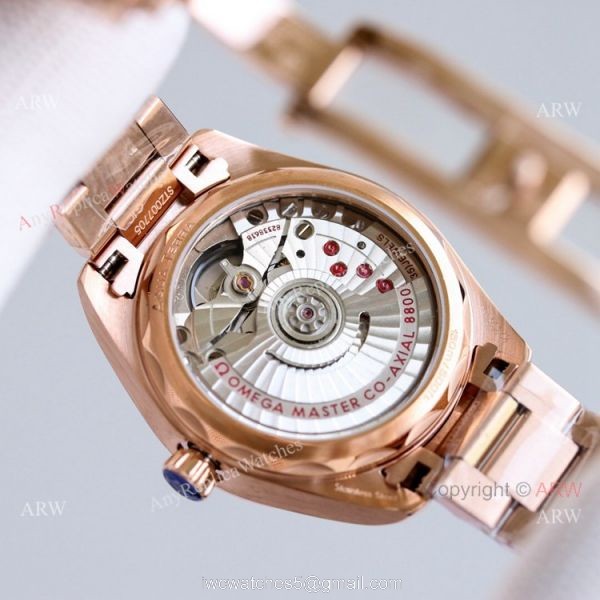 High End Replica Omega Constellation Ladies 34mm Rose Gold Watch With Diamonds