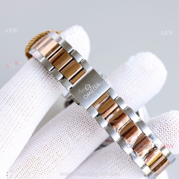 High Quality Replica Omega Constellation Two Tone Rose Gold Ladies Watch 34mm