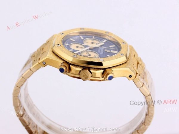 New Audemars Piguet Royal Oak Frosted Gold 41mm Green Dial Chronograph Watch Replica