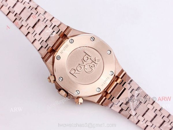 New Frosted Gold Audemars Piguet Royal Oak Rose Gold Chronograph 41mm Diamond Dial Replica Watch