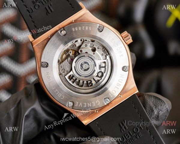 Clone Hublot Iced Out Classic Fusion Watches Rose Gold Automatic