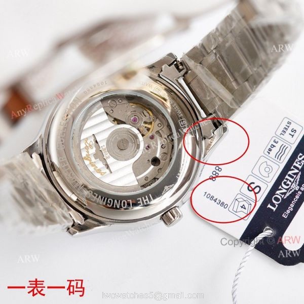 Swiss Grade Longines Master Collection Stainless Steel White Face Automatic Watch Replica For Men