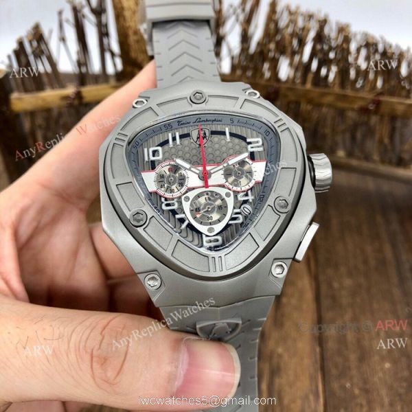 Replica Lamborghini 124bbr Spyder Quartz Watch 47mm Black Rubber Band