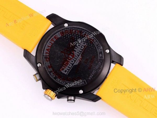 New Breitling Endurance Pro 44mm Review Yellow Rubber Band Quartz Watch Replica