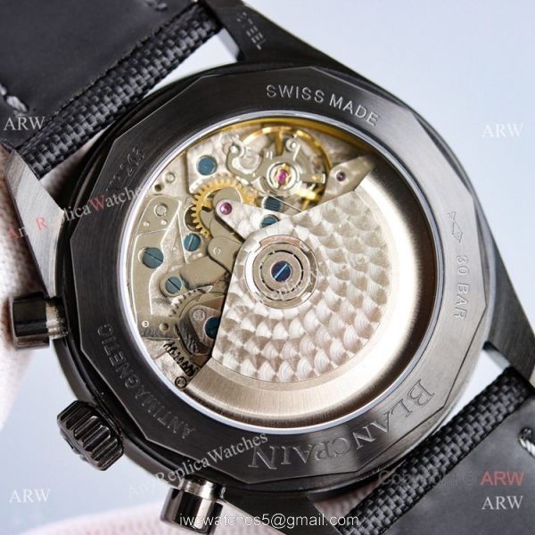 2021 New Swiss Blancpain Fifty Fathoms Flyback Chronograph 7750 Watch Black Case