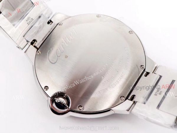 Iced Out Cartier Ballon Bleu 42mm Watch Stainless Steel Replica Watch