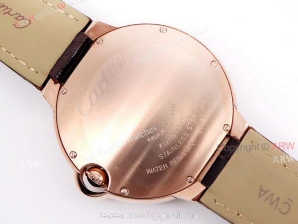 Best Replica 42mm Cartier Ballon Bleu Rose Gold Watch With Diamonds