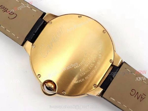 Replica Cartier Ballon Bleu 42mm Gold Watch With Diamonds