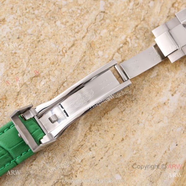 Swiss Quality Rolex Submariner Citizen 8215 Watch Green Leather Strap