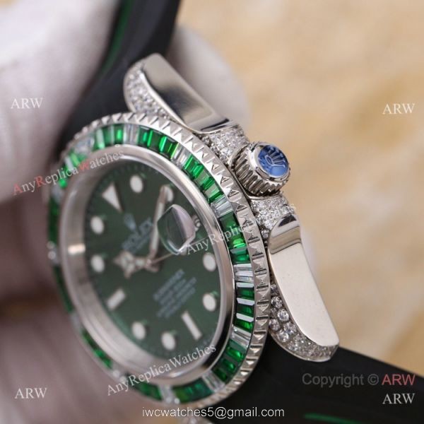 Swiss Quality Rolex Submariner Citizen 8215 Watch Black Dial Rubber B Strap