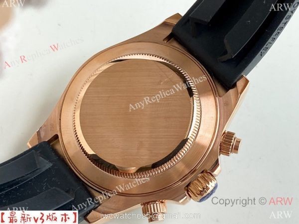 Copy Rolex Daytona A7750 Oysterflex Watch White Dial Rose Gold