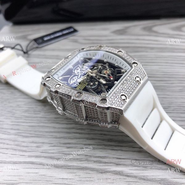 Swiss Quality Richard Mille RM35-01 Rafael Nadal Watch Diamond Case Red Rubber Strap