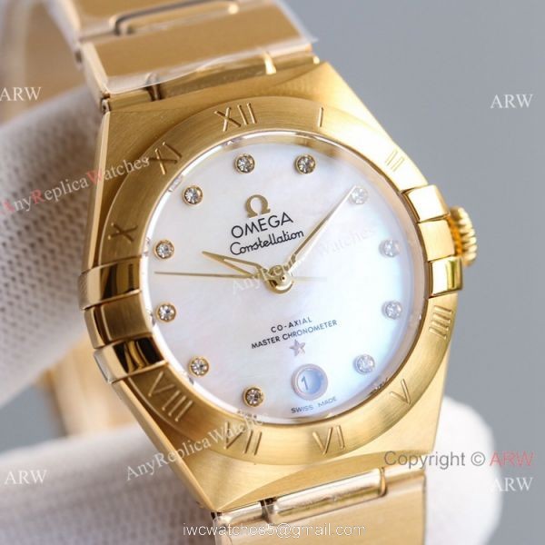 Swiss Copy Omega Constellation 8700 All Gold Watch 29MM