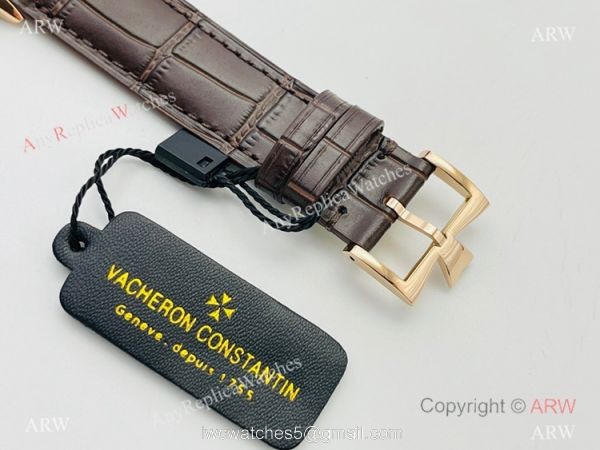 2021 New! MK Factory V4 Vacheron Constantin Patrimony Men Watch Rose Gold White Dial