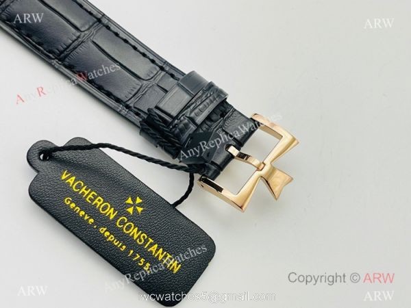 2021 New! MK Factory V4 Vacheron Constantin Patrimony Replica Watch Rose Gold Black Dial 40mm