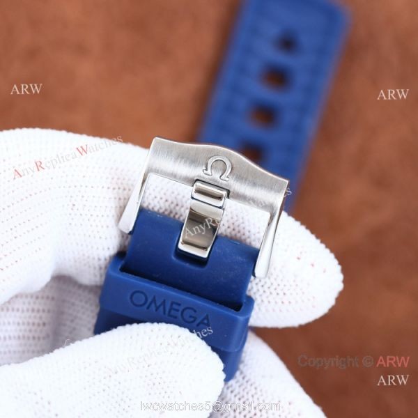 Swiss Quality Copy Omega Seamaster 300m Citizen Watch Two Tone Rose Gold Blue Rubber Strap