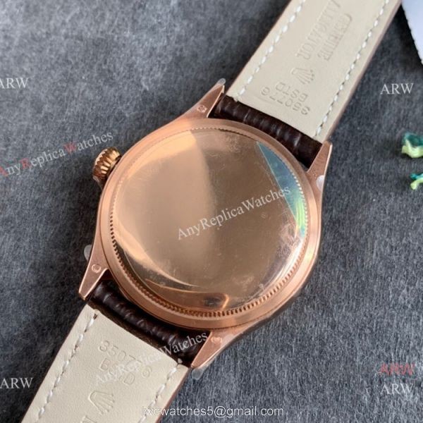 Swiss Copy Rolex Cellini Dual Time Rose Gold Watch 3180 Movement