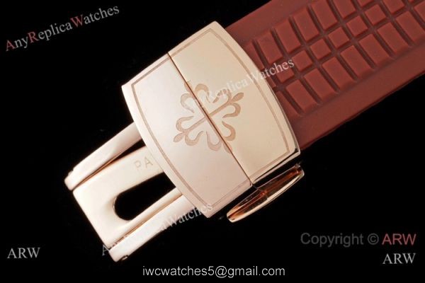 Swiss Quality Copy Patek Philippe Aquanaut Citizen 8215 Watch Rose Gold Chocolate Diamond Bezel