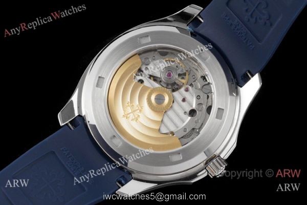 Swiss Quality Replica Patek Philippe Aquanaut 8215 Watch Diamond Bezel Blue Rubber Strap