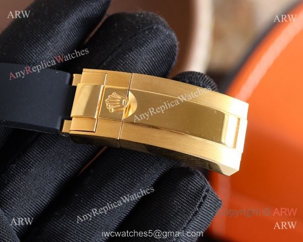 Replica Rolex Day-Date Diamond Gold Bezel Black Face 40 MM Watch