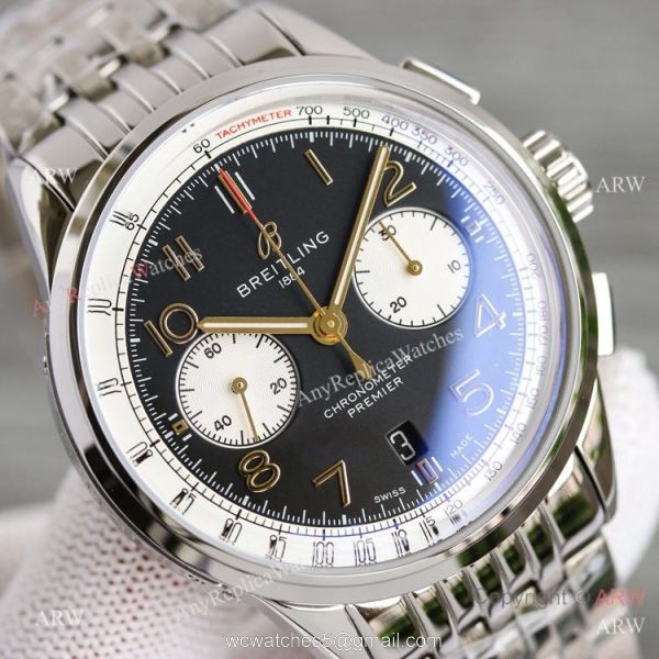 Swiss Breitling Premier Chronograph Norton Edition BLS Asia 7750 Stainless Steel Black Arabic Watch