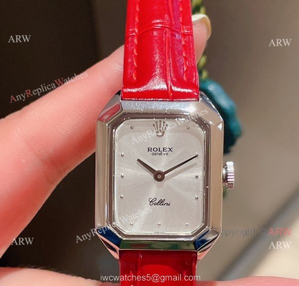 Replica Rolex Cellini Stainless Steel Case Gray Dial 24mm Lady Watch