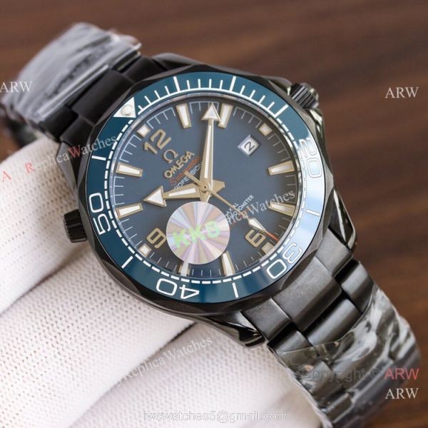 Swiss Quality Omega Seamaster Planet Ocean Solid Black Watch Citizen 8215