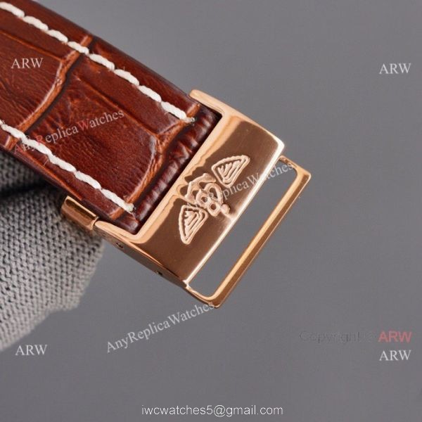 Copy Breitling Premier B01 Rose Gold Case Brown Leather Strap 42MM Men Watch