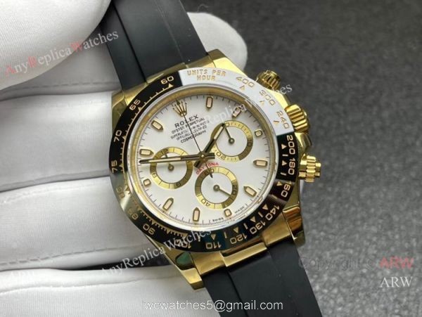 Noob Factory 1:1 4130 Rolex Daytona Oysterflex Strap White Face 40mm