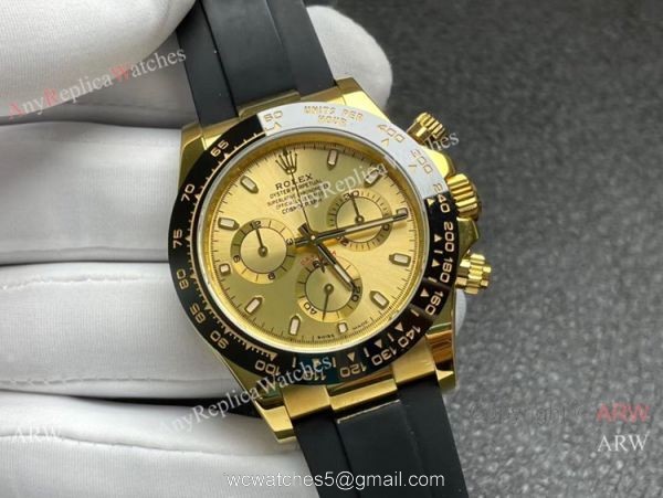 Noob Factory Super Clone 4130 Rolex Daytona Champagne Dial Oysterflex Strap watch 40mm