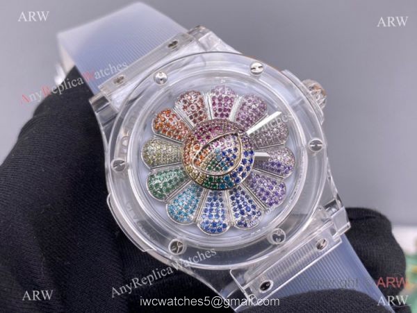 2022 New! Swiss Hublot Takashi Murakami Sapphire Rainbow Watch 45mm