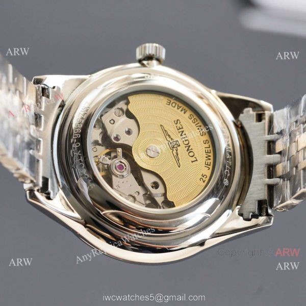 Replica Longines Elegant 2-Tone Steel Strap Rose Gold Bezel 8215 Movement Watch