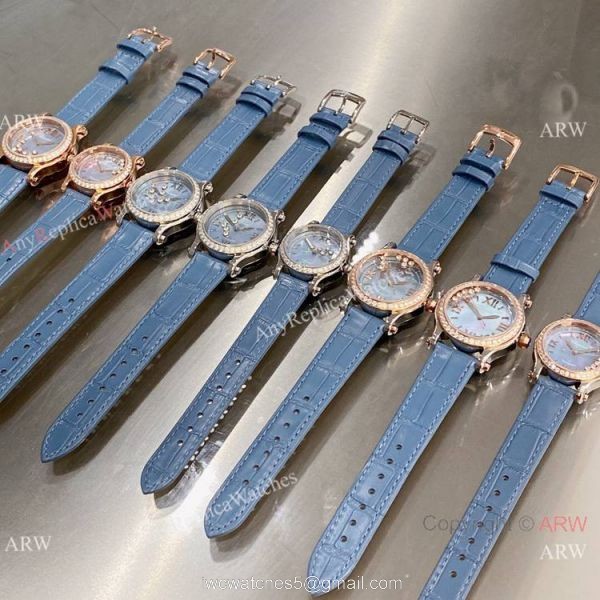Clone Chopard Happy Diamond Lover Watch Blue Mop Dial