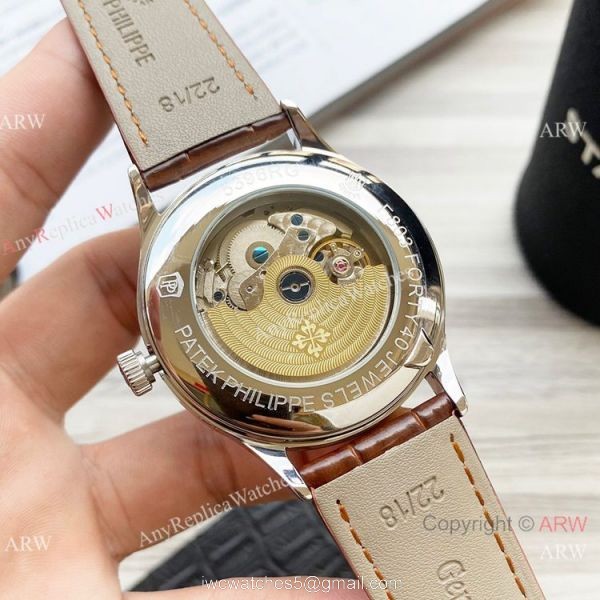 Clone Patek Philippe Calatrava Annual calendar Watch Olive Green Dial