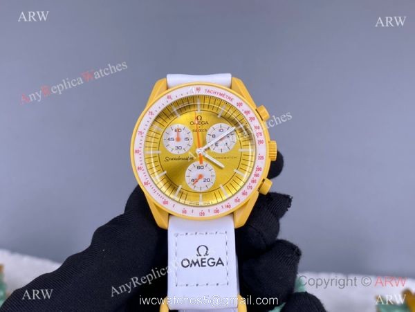 2022 New! Replica Swatch x Omega Mission to SUN Watch Bioceramic lemon case