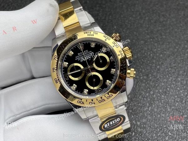Better Factory BTF Cal.4130 Rolex Daytona 40mm Two Tone Black Watch