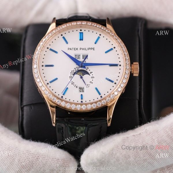 Swiss Quality Copy Patek Philippe Annual Calendar Calatrava Citizen Watch Blue Moon Dial