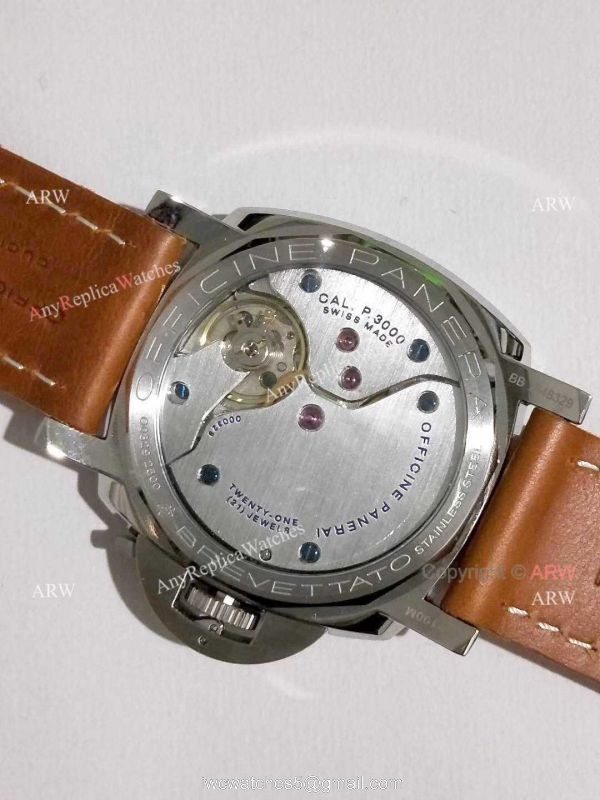 Panerai Luminor PAM 372 Replica Watch SS Brown Leather Strap