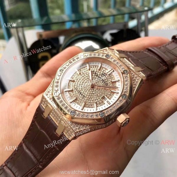 2019 Replica Audemars Piguet Royal Oak Rose Gold Diamond Watch