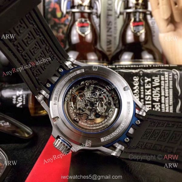 New Replica Roger Dubuis Lamborghini Huracan Watch Titanium Orange Gummy Strap