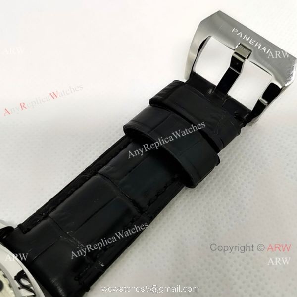 Fake Officine Luminor Power Reserve Watch White Dial Black Leather Band