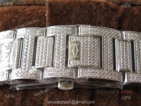 (TW) Fully Iced Out Cartier Ballon Bleu Diamond Watch Best Replica