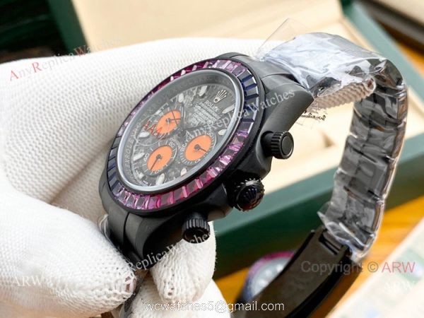 Replica Rolex Daytona Graffiti Dial Men Watches Orange Subdials