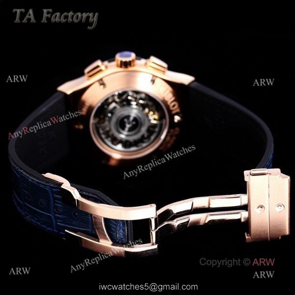 Hublot Big Bang Rose Gold Diamonds Swiss Replica Watches With Blue Diamond Bezel