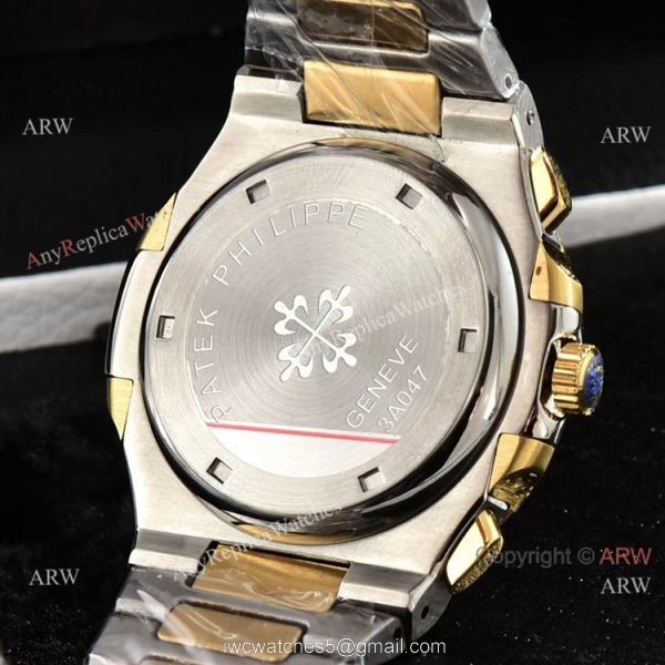 Luxury Patek Philippe Nautilus Iced Out Chrono Watches Two Tone Case