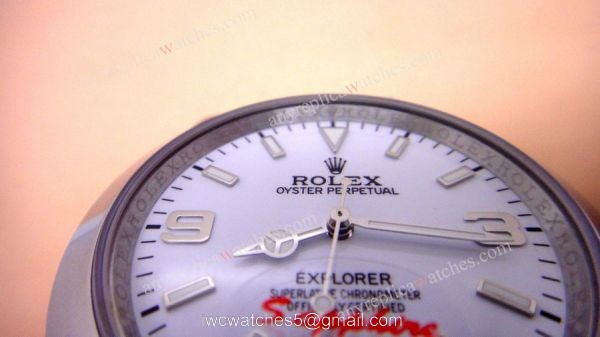 Replica Rolex Explorer White Dial Stainless Steel Mens Watch