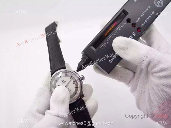 Swiss Omega De Ville Fake Watch Silver Dial 8500 Movement