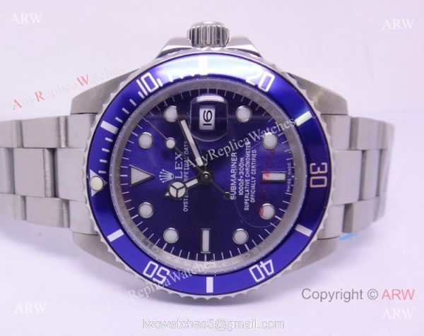 Classic Model Rolex Stainless Steel Submariner Blue Dial mens Watch Replica