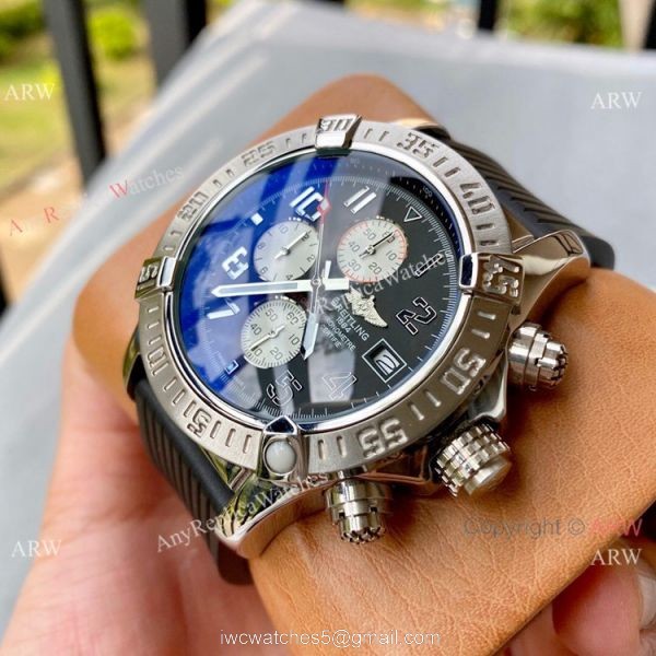 Best Copy Breitling Super Avenger II Watch White Dial Leather Band