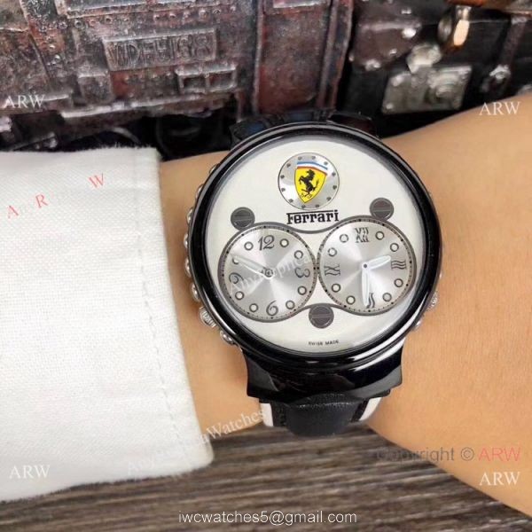 High Quality Copy Ferrari Quartz Watches White Dial Black Case